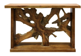 Natural Teak Root Reclaimed Wood Console Table Coastal Modern Farmhouse NEW 52&quot;L - £434.23 GBP