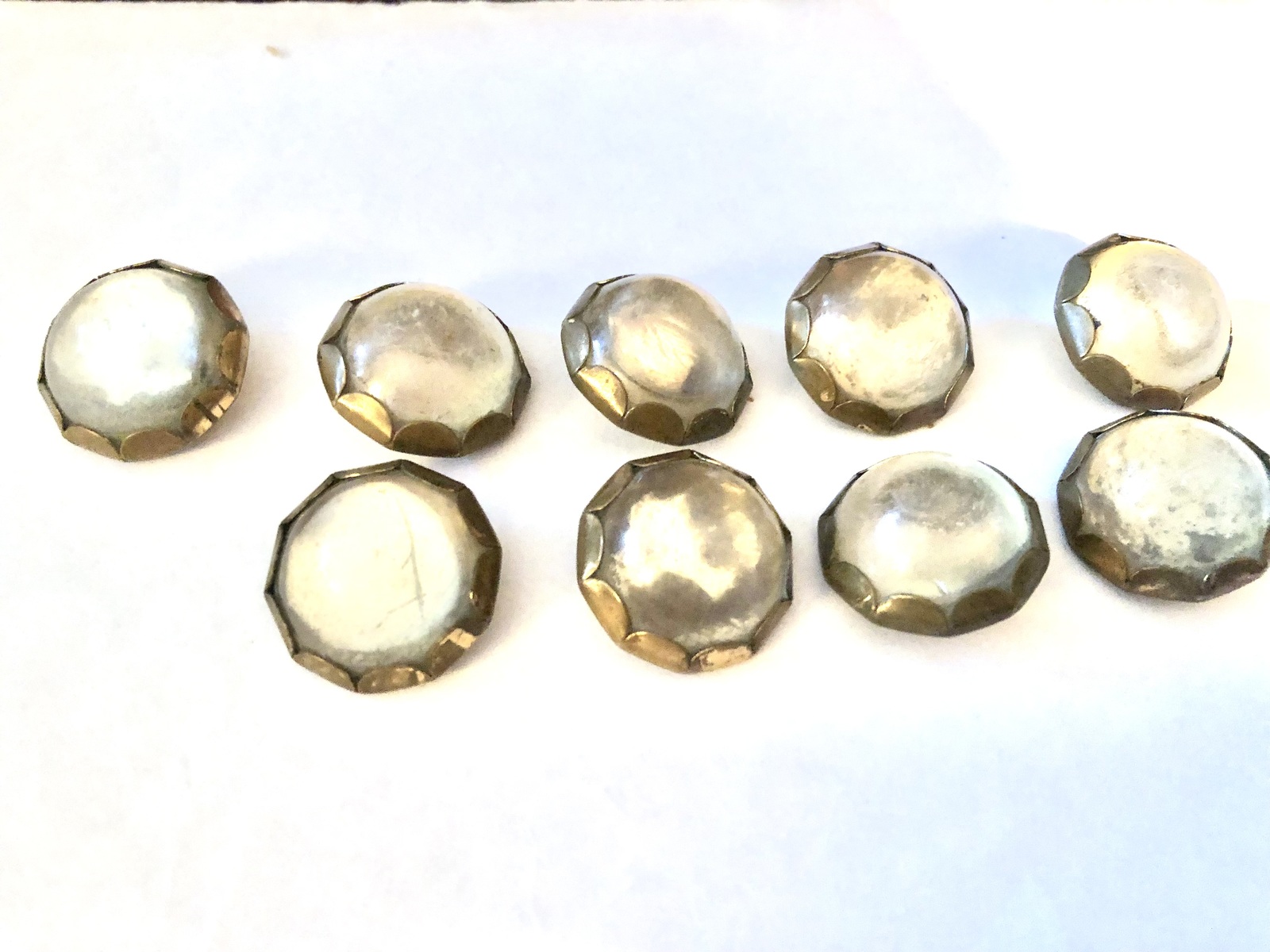 9 Vintage Lucite &amp; Metal Buttons - $21.00