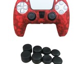 Silicone Grip + (8) Multi Analog Thumb Cap For PS5 Controller Skulls Acc... - $8.99