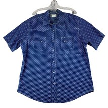 Wrangler Wrancher Shirt Mens XL Blue Geometric Western Short Sleeve MTW1367 - £19.76 GBP