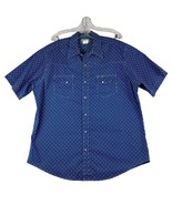 Wrangler Wrancher Shirt Mens XL Blue Geometric Western Short Sleeve MTW1367 - £19.70 GBP