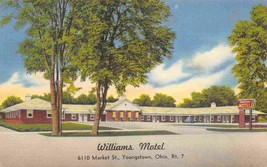 Williams Motel Route 7 Youngstown Ohio linen postcard - $6.93