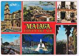 Postcard Malaga Spain Costa Del Sol Multi View - $2.05