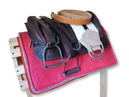 Horse Riding Equipment for Kids, Leather Horse Saddle, Treeless Saddle 20&quot; - £367.99 GBP