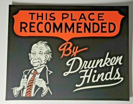 1950&#39;s Bar Store Shop Old Cardboard Black Sign &quot;This Place recommended&quot; WS8D - £24.04 GBP