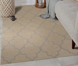 EORC ME2BG5X7 Hand-Tufted Wool Moroccan Rug, 5&#39; x 7&#39;, Beige Area Rug - $122.45