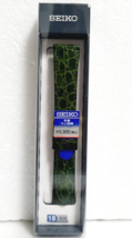 SEIKO Watch Strap Band 18mm DE97 Cowhide crocodile embossed Green Men&#39;s ... - £38.77 GBP