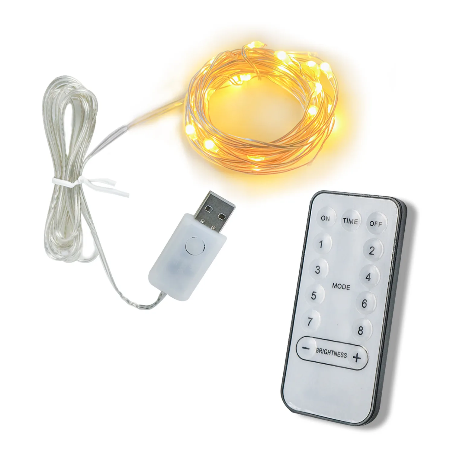 10M100LED Copper Wire String Light 8 Button Remote Control USB Light String Warm - £137.09 GBP