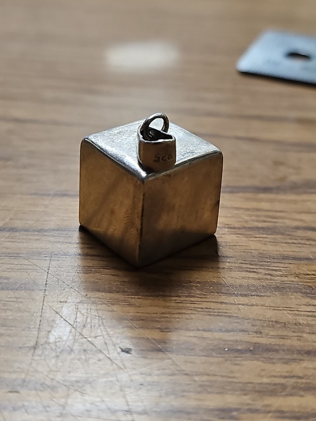 Simple Cube Blank Charm Silver 925 Pendant Item image 4