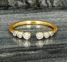1 Ct Round Moissanite Adjustable Women&#39;s Toe Ring 14k Yellow Gold Plated... - $684.55 MXN