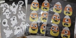 3  Packs Of Ghosts &amp; Candy Corn Halloween Googly Eye Felt Craft Stickers - £7.78 GBP