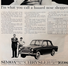 1960 Chrysler Simca Advertisement Imported Car Automobilia Vintage DWXX2 - $465.81 MXN