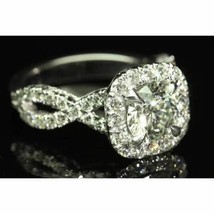 Twisted Shank 2.75Ct Simulated Diamond Engagement Ring 14K White Gold Size 8.5 - $251.10