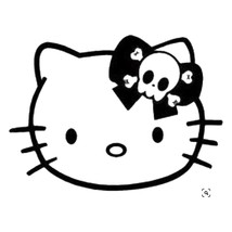 Hello Kitty Skull Bow Vinyl Decal Window Sticker Laptop, Window, Bottle - £2.52 GBP+