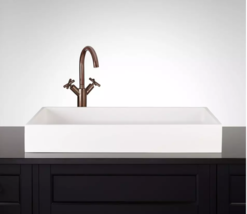 New 28&quot; Cosima Rectangular Matte Resin Vessel Sink by Signature Hardware - $279.95