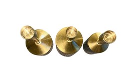 Set of 3 Mid Century Modern Brass Taper Candle Holders Minimalist Decor image 6