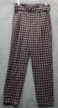 Hollister Pants Womens Small Multi Plaid Ultra High Rise Pockets Belted Straight - £15.64 GBP