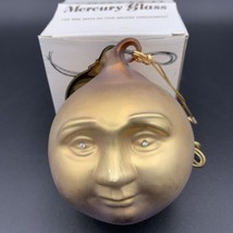 VTG Department 56 Frosted Mercury Glass Man in the Moon Ornament Gold Rhinestone - £56.75 GBP