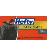 30 Gallon EASY FLAPS 40 Bags LARGE BAG Multipurpose Trash flap tie Hefty... - £25.51 GBP