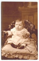 RPPC Adorable Baby Chubby Little Guy On Chair Postcard P30 - £3.95 GBP