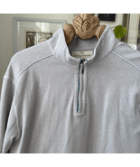Tommy Bahama 1/4 Zip Pullover Light Grey Pique Cotton Shirt XL - €23,48 EUR
