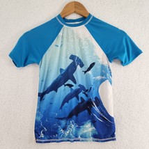 Swim Shirt Youth XS 4-5 Blue Hammerhead Shark - £9.49 GBP