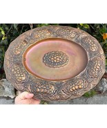 Old Vintage Hand Made Hammered Copper &amp; Embossed Platter Oval Wall Plaqu... - $266.48 CAD