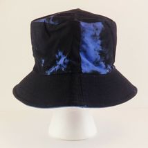 Bucket Hat Black & Blue Tie Dye Reversible Unisex 22.5" S/M Sun Hat Casual Cap image 4