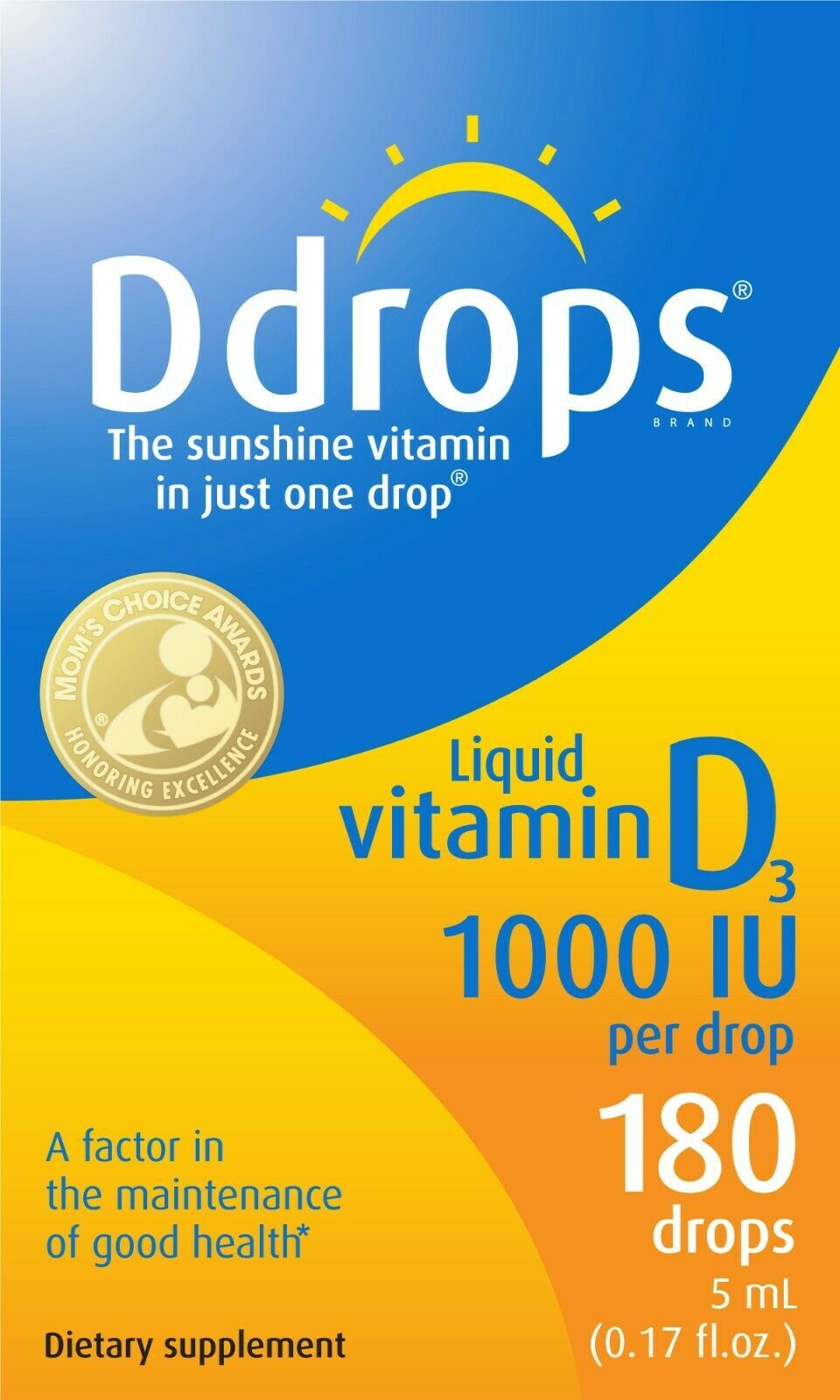 Ddrops Adult Vitamin D Liquid Drops, 1000 IU, 180 drops Ct. - $20.78