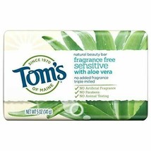 Tom&#39;s of Maine Body Care Sensitive Aloe, Fragrance-Free Natural Beauty Bars 4... - £9.33 GBP