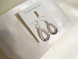 Charter Club 1-3/4&quot; Silver-Tone Stone Teardrop Ombre Drop Earrings R984 $34 - $17.27