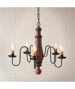 Primitive Norfolk Wood Chandelier in Distressed Pumpkin - $479.50