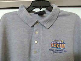 ANTIGUA SUPER BOWL XXXIII Polo Shirt MIAMI FL 1999 S/S COTTON KNIT GRAY ... - $33.92