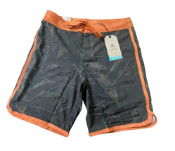 NEW prAna High Seas Board Shorts Swim Men&#39;s 30 Slate Glow UPF 50+ Orange Grey - £25.43 GBP