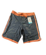 NEW prAna High Seas Board Shorts Swim Men&#39;s 30 Slate Glow UPF 50+ Orange... - £25.03 GBP