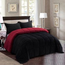 HIG Down Alternative Comforter Set 3 Pcs All Season Reversible Comforter-Black - £26.61 GBP+