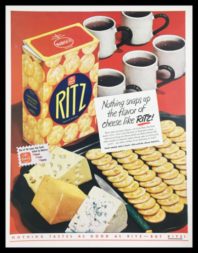 1947 Nabisco Ritz Biscuits Vintage Print Ad - $14.20