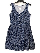 Esprit Vintage 1980’s Navy White Floral Batik Print Tank Style Dress Siz... - £39.06 GBP