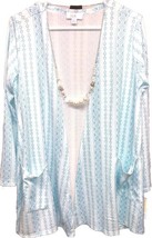 NWT LuLaRoe Medium Delicate Light Blue Aztec Design Caroline Cardigan Sw... - $31.67