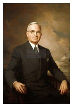 President Harry S. Truman 1945 Portrait Painting Art Print 4X6 Photo Reprint - £6.31 GBP