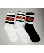  Tiger GG Embroidery Socks (ALL COLORS ) Stretch Cotton Socks 3 Pack Fas... - £7.92 GBP