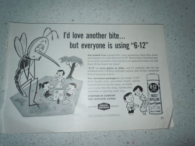 Vintage 6-12 Insect Repellent Print Magazine Advertisement 1960 - $3.99