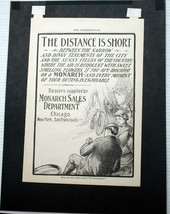 Vintage 1901 Monarch Bicycles Cosmo Full Page ad mounted &amp; framed Picnic... - £10.71 GBP