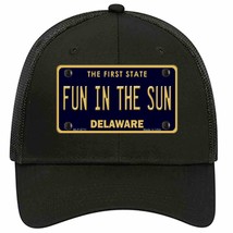 Fun In The Sun Delaware Novelty Black Mesh License Plate Hat - £23.17 GBP