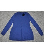 Womens Sweater Daisy Fuentes Blue Long Sleeve Button Up Cardigan $49-size S - £19.03 GBP