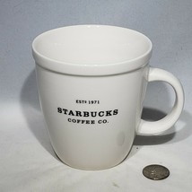 2001 Starbucks Coffee Co. Barista Coffee Mug White Black 18 oz  Estd 197... - $16.95