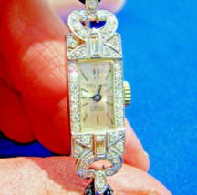 Earth mined Diamond Solid Platinum Ladies Deco Watch Gatsby era 1920s St... - $72,135.79 MXN