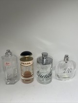 4 High End Fragrance Lot Luxury Bottles Used Gucci, Prada, Cartier, Armani - $87.07