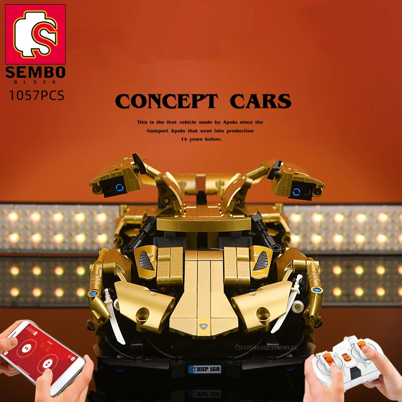SEMBO 1057PCS RC Super Car Remote Control Racing Car Building Blocks - £57.55 GBP+
