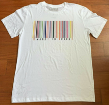 ETHNIA Unisex Short Sleeve White Tee 100%Cotton Made In Peru Barcode Siz... - $205.84 MXN